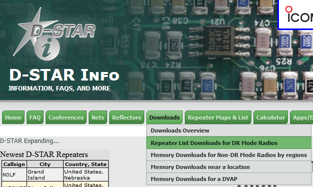 Download DSTAR Repeaters